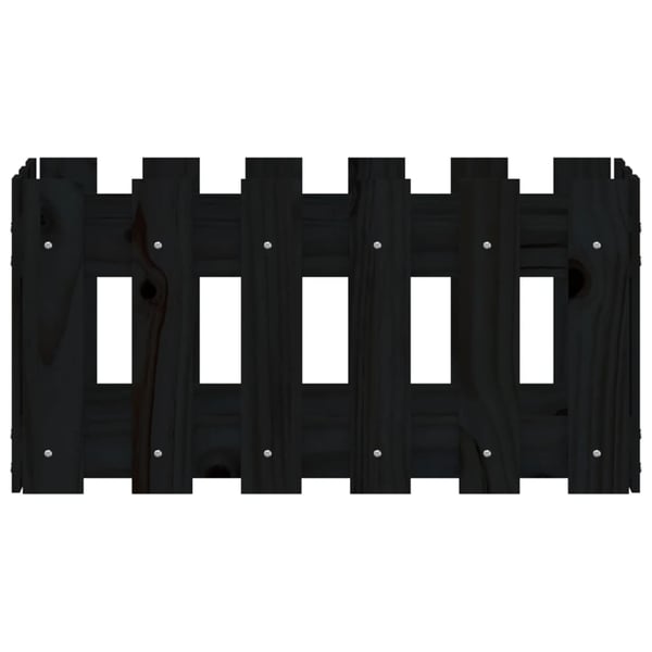 vidaXL Plantekasse med gjerdedesign svart 60x30x30 cm heltre furu