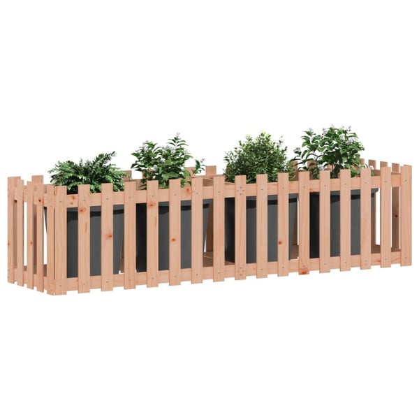vidaXL Høybed med gjerdedesign 200x50x50 cm heltre douglasgran