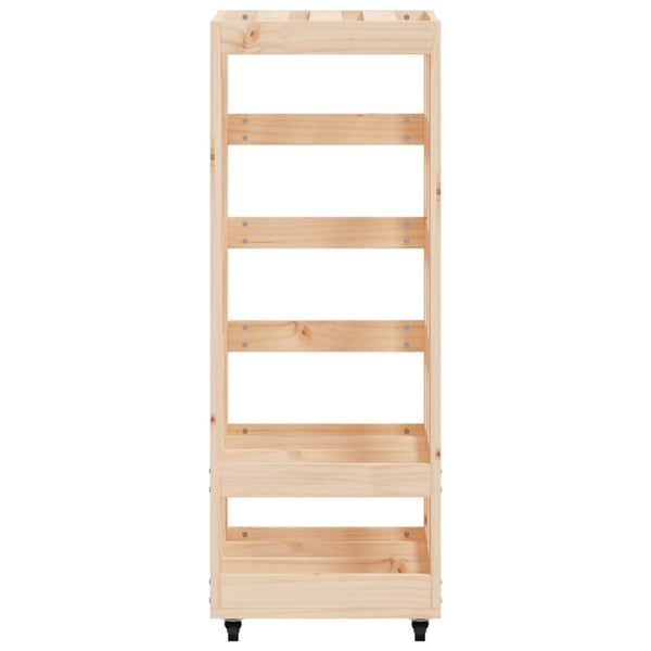 vidaXL Vedstativ med hjul 40x49x110 cm heltre furu