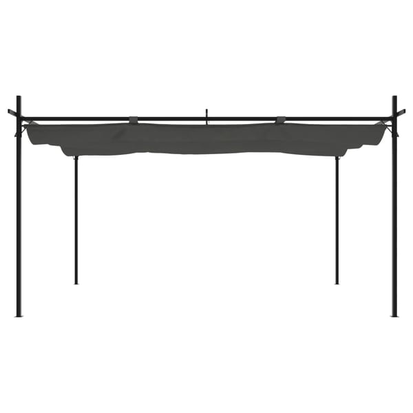 vidaXL Pergola med uttrekkbar tak antrasitt 395x292x230 cm