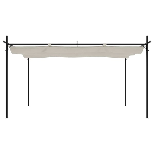 vidaXL Pergola med uttrekkbar tak kremhvit 395x292x230 cm