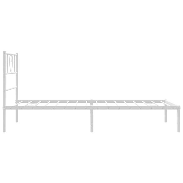 vidaXL Sengeramme i metall med hodegavl hvit 90x200 cm