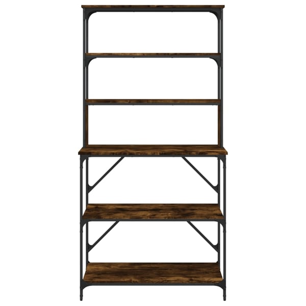 vidaXL køkkenreol 6 hylder 90x40x180 cm konstrueret træ røget egetræ