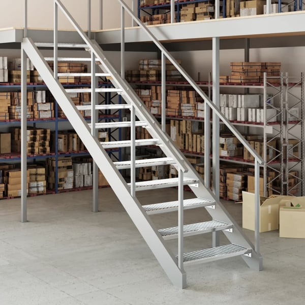 vidaXL trappetrin 80x24x7 cm trinrist galvaniseret stål
