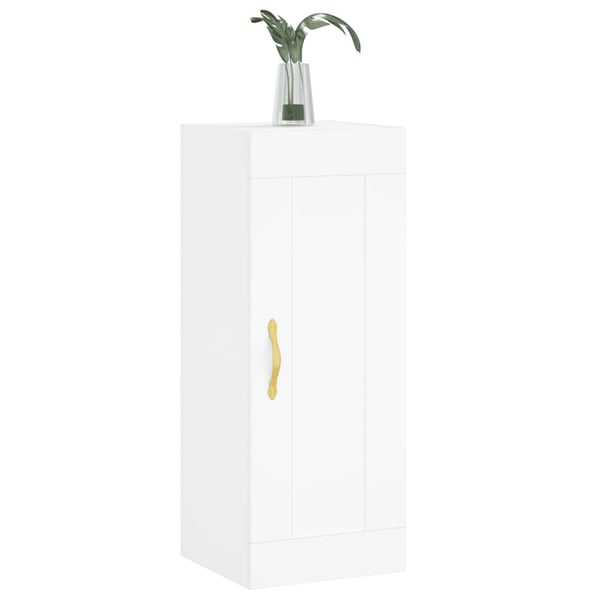 vidaXL Veggmontert skap hvit 34,5x34x90 cm konstruert tre