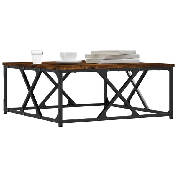 vidaXL Salongbord røkt eik 70x70x30 cm konstruert tre