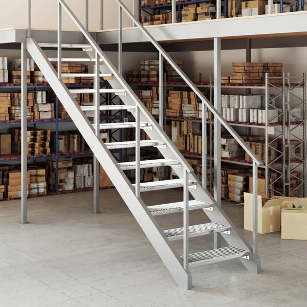 vidaXL trappetrin 70x24x7 cm trinrist galvaniseret stål