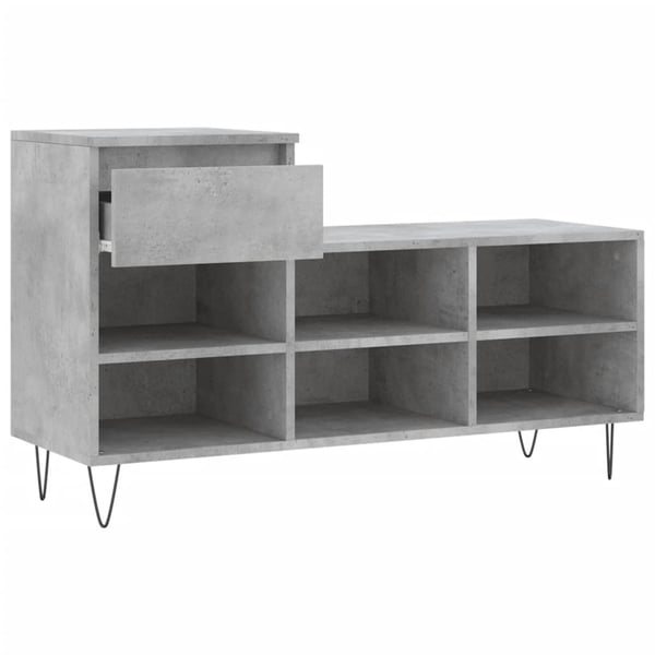 vidaXL Skoskap betonggrå 102x36x60 cm konstruert tre