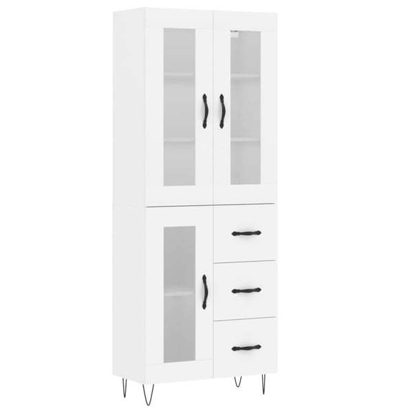 vidaXL højskab 69,5x34x180 cm konstrueret træ hvid