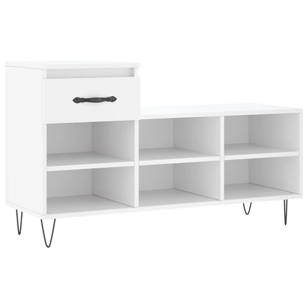 vidaXL Skoskap hvit 102x36x60 cm konstruert tre