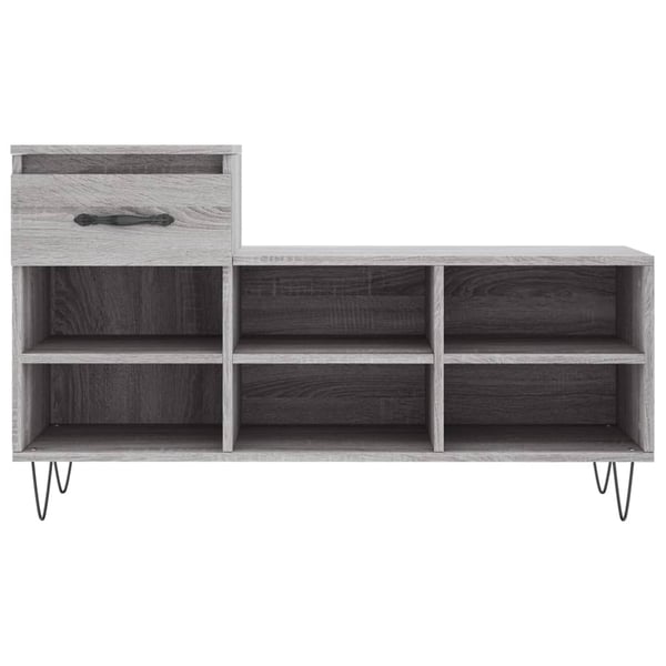 vidaXL Skoskap grå sonoma 102x36x60 cm konstruert tre