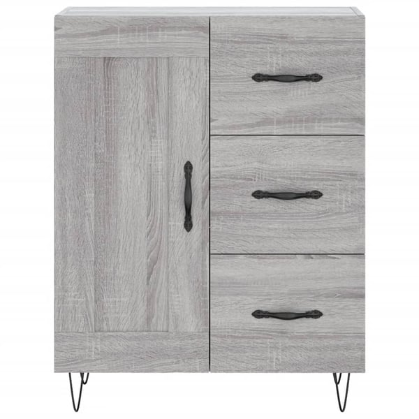vidaXL Highboard grå sonoma 69,5x34x180 cm konstruert tre