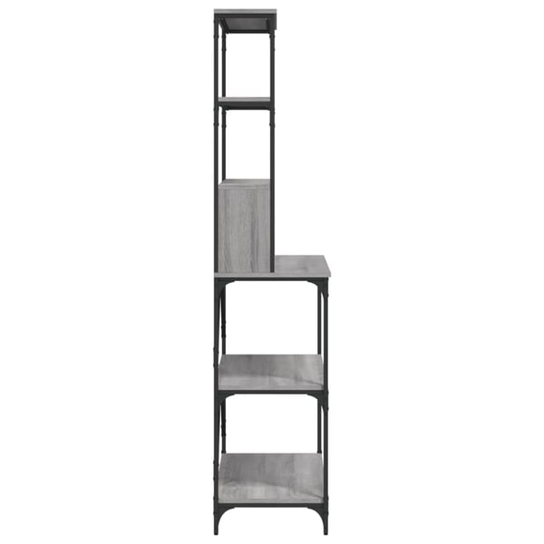 vidaXL Bakehylle 6 hyller grå sonoma 90x40x180 cm konstruert tre