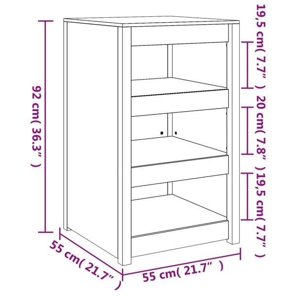 vidaXL Utekjøkkenskap MEPPEL 55x55x92 cm heltre douglasgran