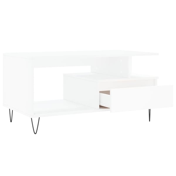 vidaXL Salongbord hvit 90x49x45 cm konstruert tre