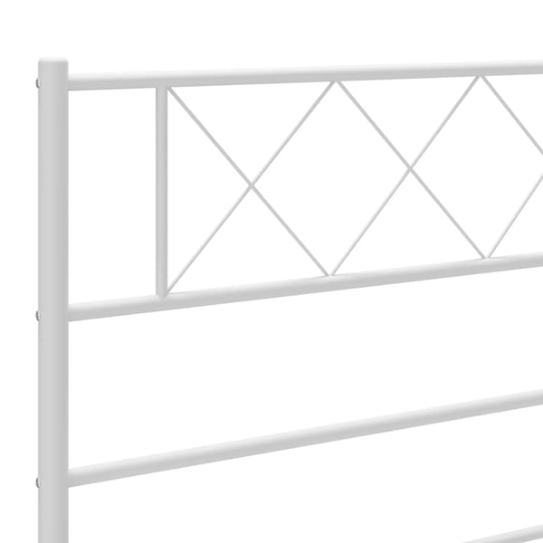 vidaXL Sengeramme i metall med hode- og fotgavl hvit 140x190 cm