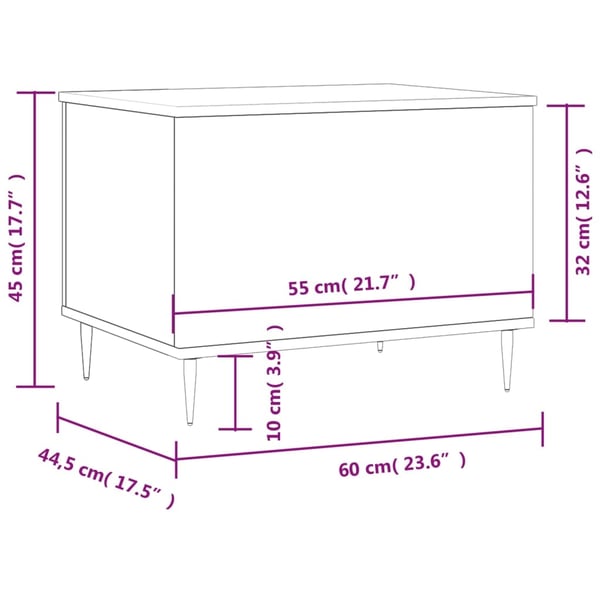 vidaXL sofabord 60x44,5x45 cm konstrueret træ sort