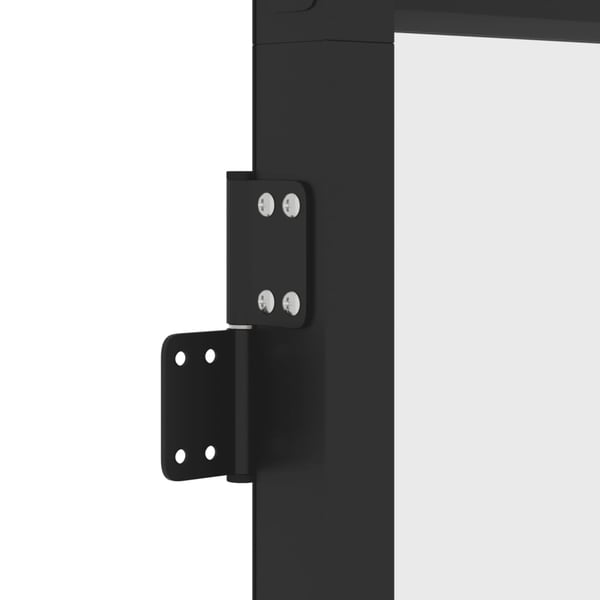 vidaXL Innerdør slank svart 76x201,5 cm herdet glass og aluminium