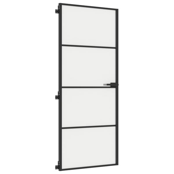 vidaXL dør 83x201,5 cm hærdet glas og aluminium sort