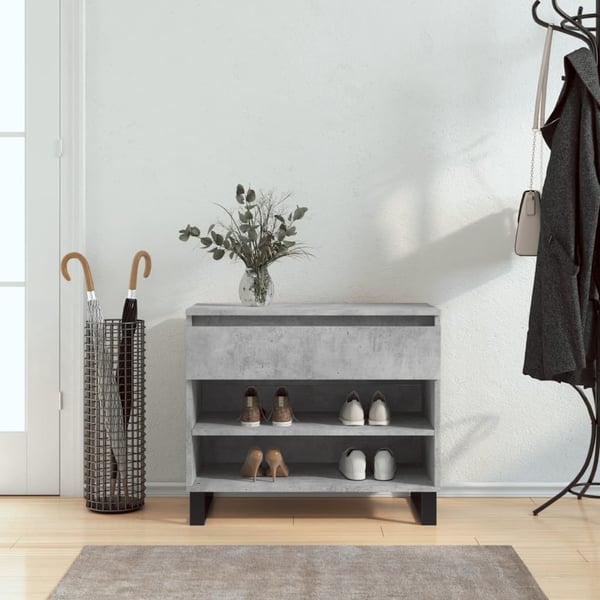 vidaXL Skoskap betonggrå 70x36x60 cm konstruert tre