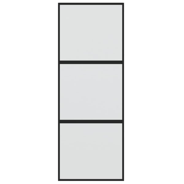 vidaXL Skyvedør svart 76x205 cm herdet glass og aluminium