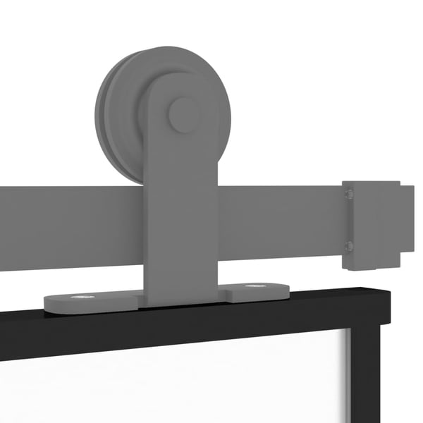 vidaXL skydedør 76x205 cm hærdet glas og aluminium sort