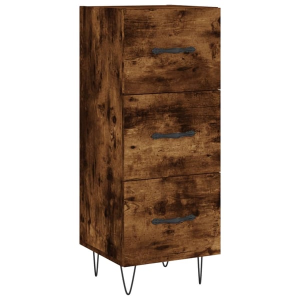 vidaXL Highboard røkt eik 34,5x34x180 cm konstruert tre