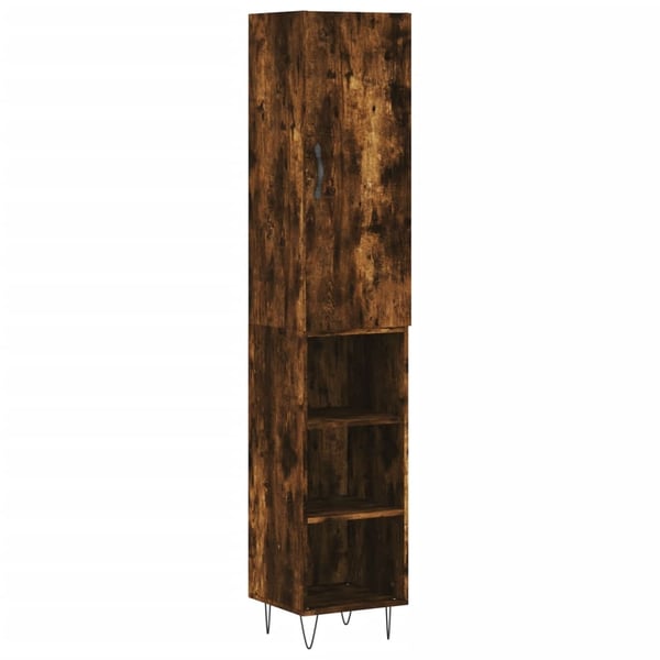 vidaXL skab 34,5x34x180 cm konstrueret træ røget egetræ