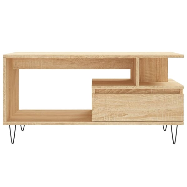vidaXL Salongbord sonoma eik 90x49x45 cm konstruert tre
