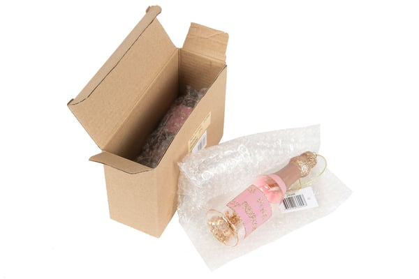 Vedhæng Prosecco flaske Pink Glitter 2-pak