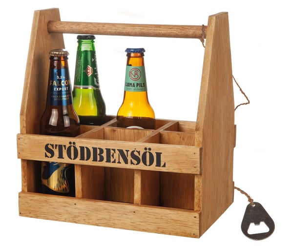 Trälåda "Stödbensöl" med kapsylöppnare