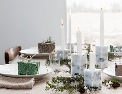 Kynttilänjalka Marmo 2 kokoa marmoria