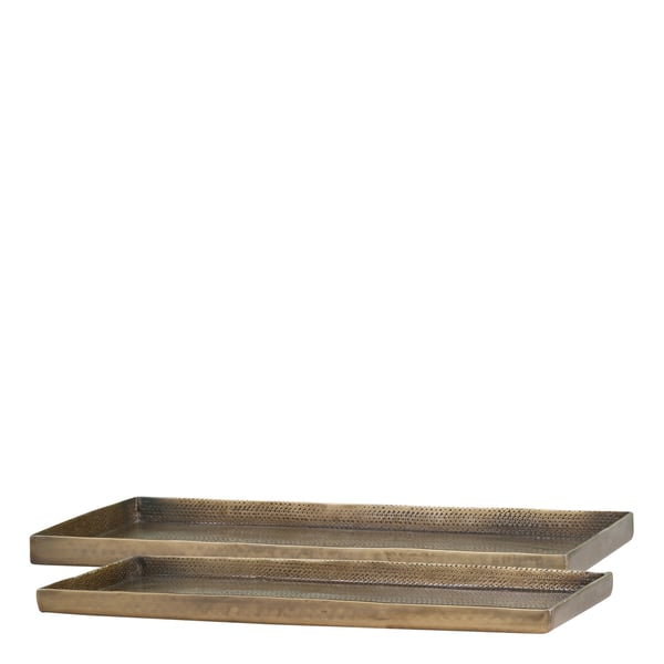 Aflange Lysfade / fad 2-pak Antik messing Chic Antique