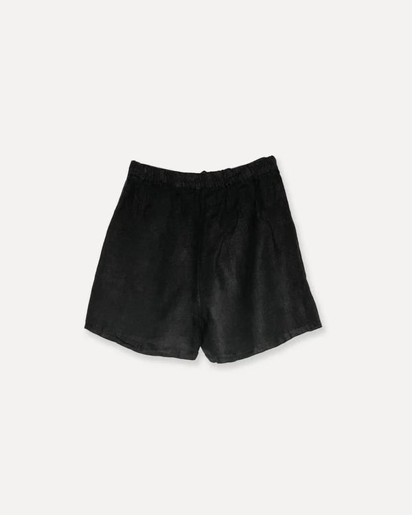 City Attitude Linen Shorts, Dark Grey - Reunion Home