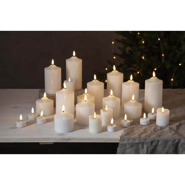 Fyrfadslys 2-pak LED m timer, hvide