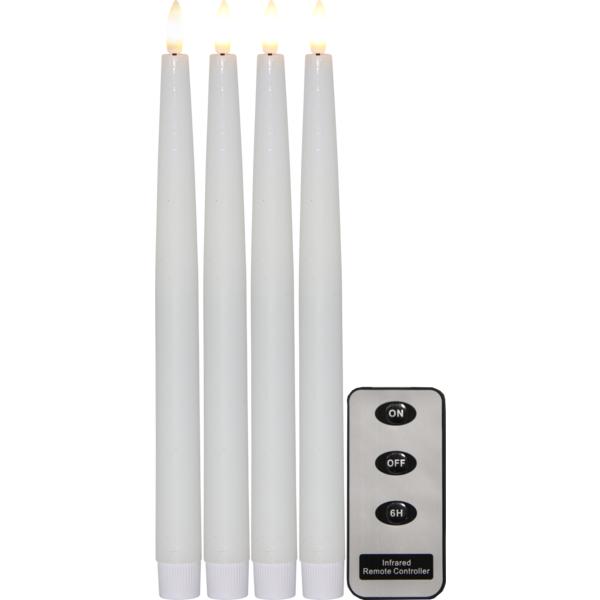 LED Antikke Lys 4-pak m fjernbetjening og timer