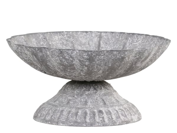 Skål på fot, antik zink Chic Antique