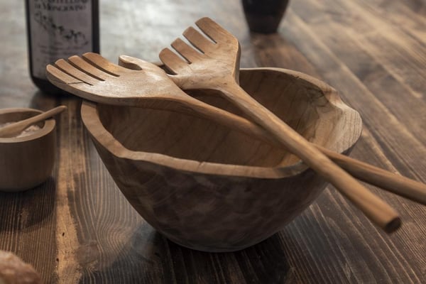 Salatbestik Hånd 30 cm træ