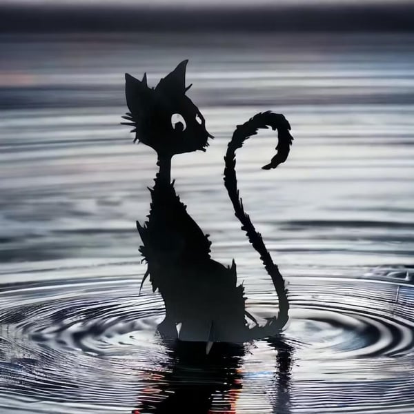 Katt Dekoration Älska Plåt