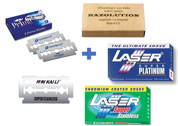 Rakblad Dubbelrakblad 40st Dorco + Razolution + Laser + Kaili