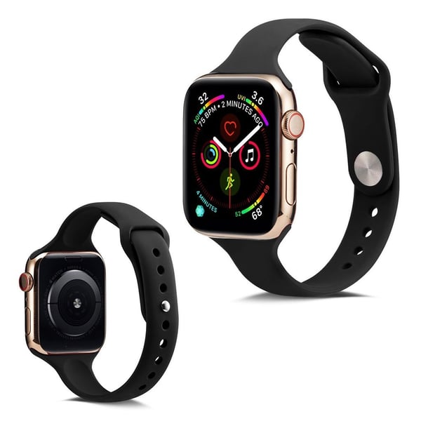 Apple Watch Series 5 40mm Enkel Silikon Klokkereim - Svart Apple Watch Series 5 40mm Enkel Silikon Klokkereim - Svart