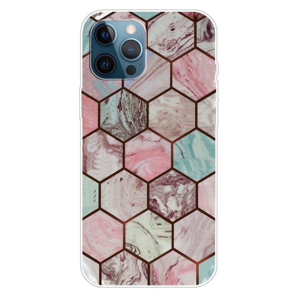 Marble iPhone 15 Pro Etui - Honeycomb Klinkekule Mønster