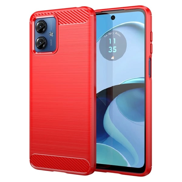 Carbon Flex Etui Motorola Moto G14 4g - Rød