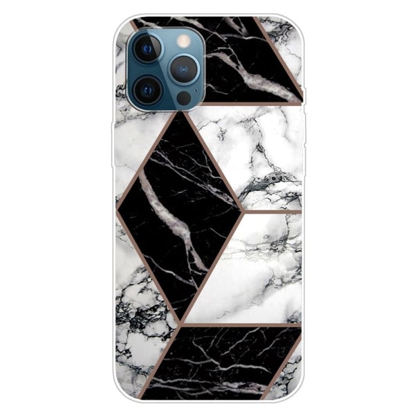 Marble iPhone 15 Pro Max Etui - Grå / Svart / Hvit