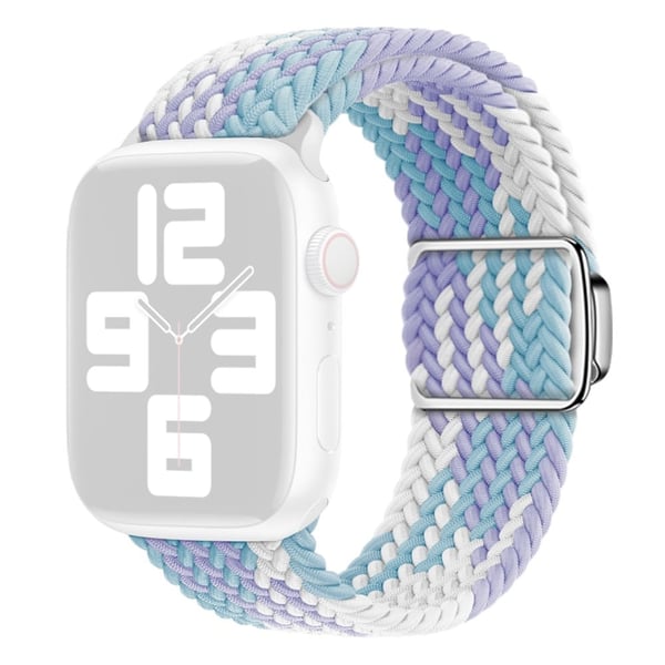 Apple Watch Series 9 41 mm flettet nylonrem - Fiolett