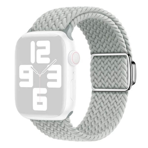 Apple Watch Series 9 45 mm / Ultra 2 flettet nylonrem - Lysegrå