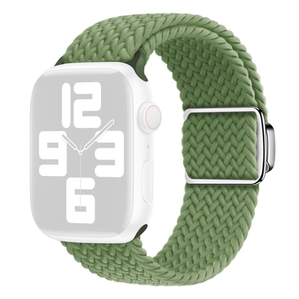 Apple Watch Series 9 45 mm / Ultra 2 flettet nylonrem - Grønn