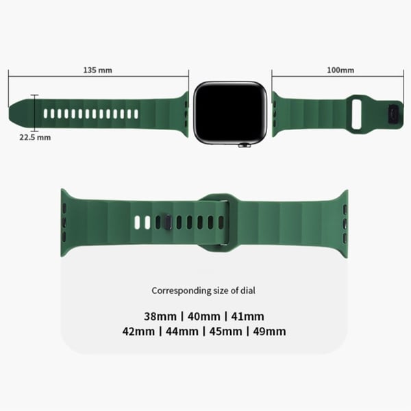 Apple Watch Series 9 45 mm / Ultra 2 silikonrem i bølget stil - Lyserosa