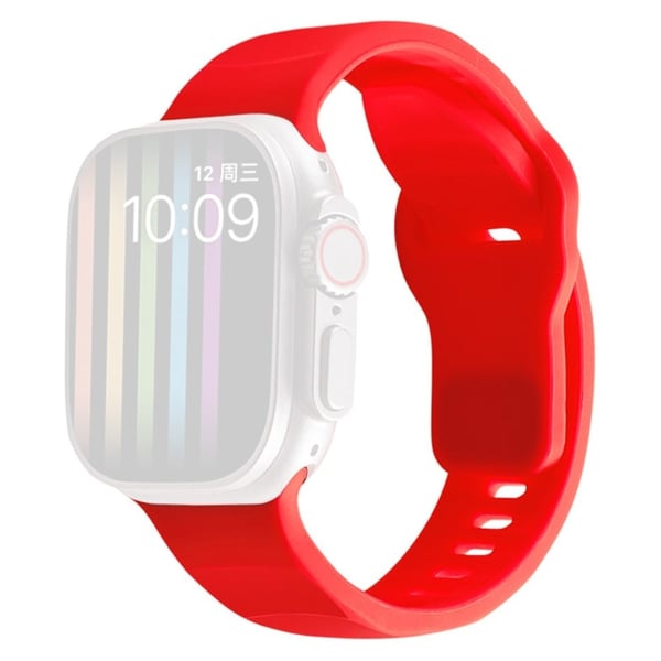 Apple Watch Series 9 45 mm / Ultra 2 silikonrem i bølget stil - Rød