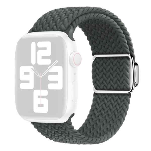 Apple Watch Series 9 41 mm flettet nylonrem - Mørkegrå
